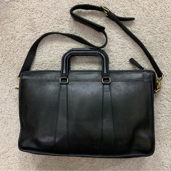 Vintage COACH Black Leather EMBASSY Attache BRIEFCASE Satchel PORTFOLIO Case BAG - Picture 1 of 8